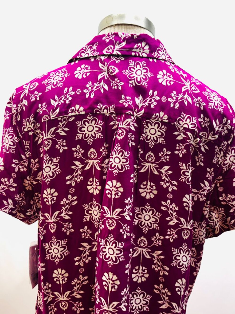 NWT CROFT&BARROW Women Short Sleeve Button Down Collared Floral Shirt Size XXL - Picture 8 of 12